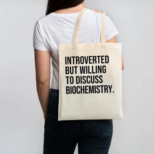 Introverted Biochemist Biochemistry Introvert Canvas Tote Bag - Raresse