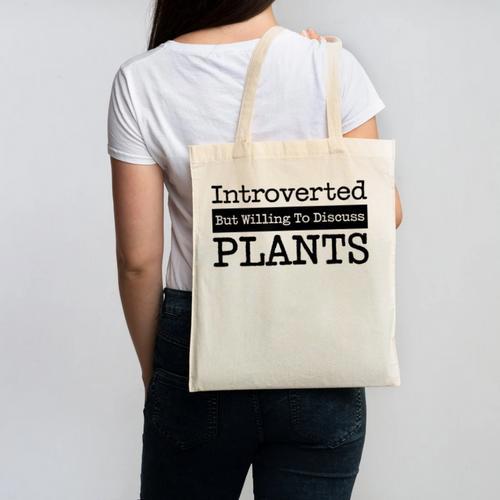 Introverted But Willing To Discuss Plants Cool & Canvas Tote Bag - Raresse