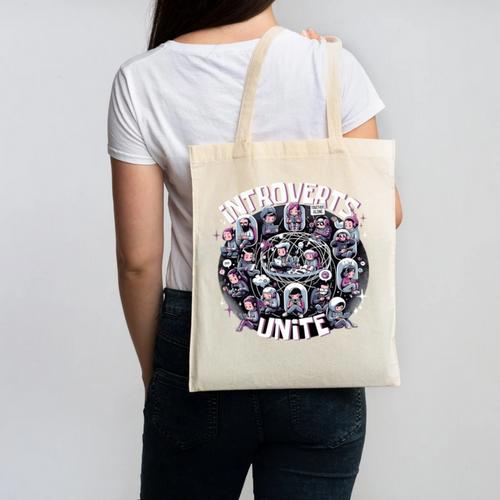 Introverts Unite Quirky Solitude Canvas Tote Bag - Raresse