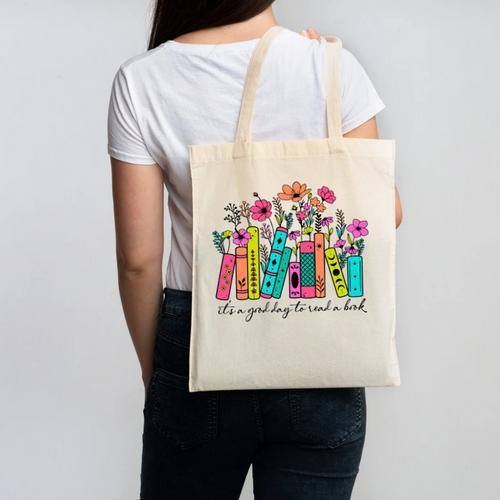 It's A Good Day To Read A Book Floral Book Lovers Librarian Canvas Tote Bag - Bookorys