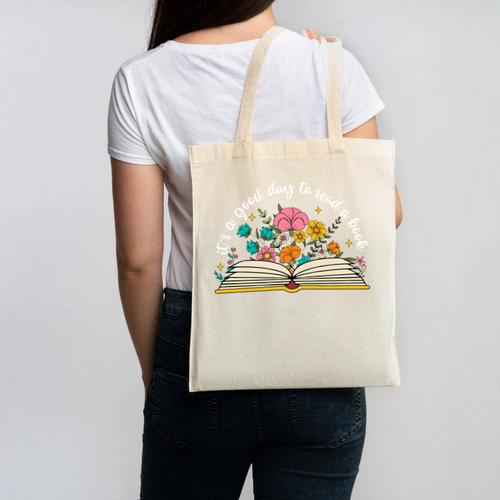 Its a Good Day To Read a Book Librarian Books Reading Floral Canvas Tote Bag - Bookorys