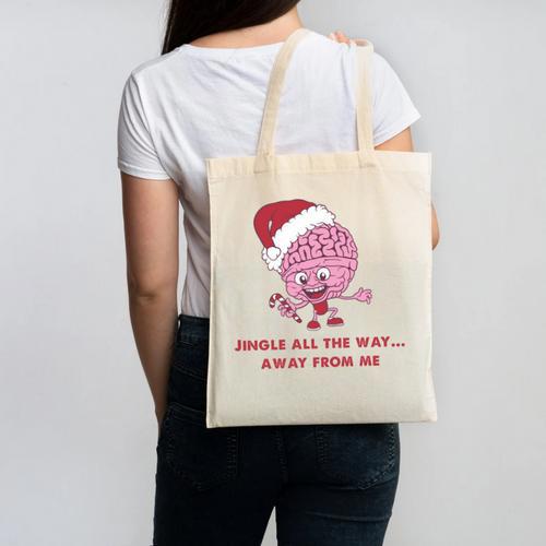 Jingle All The Way Away From Me This Christmas For Introvert Canvas Tote Bag - Raresse