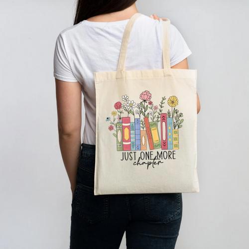 Just One More Chapter Book Lovers For Women Canvas Tote Bag - Bookorys