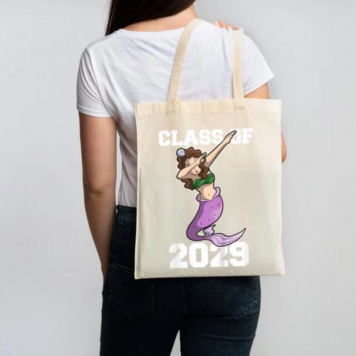 Kids Class Of 2029 Shirt Graduation Dabbing Mermaid Shirt Canvas Tote Bag - Best Gift Smart