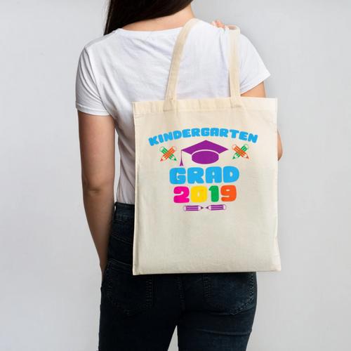 Kids Kindergarten Grad 2019 Graduation T-Shirt Canvas Tote Bag - Best Gift Smart