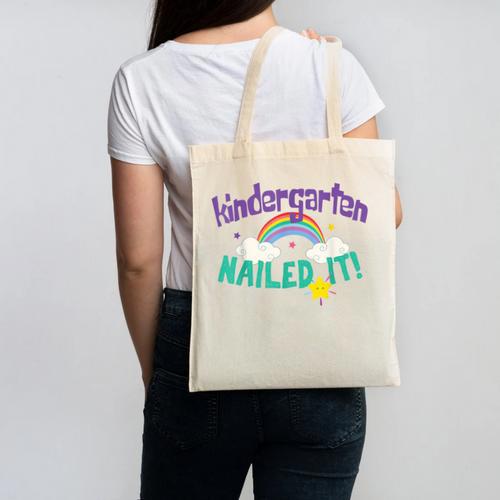 Kindergarten Graduation Nailed It Kids 2021 Canvas Tote Bag - Best Gift Smart