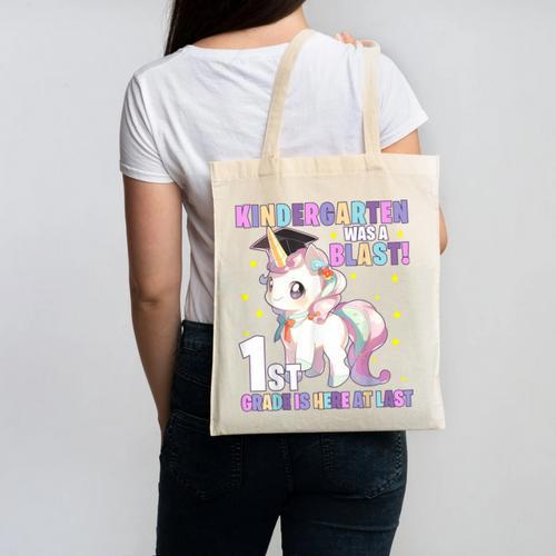 Kindergarten Graduation Unicorn Kindergarten Graduate Girls Canvas Tote Bag - Best Gift Smart