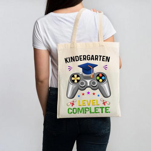 Kindergarten Level Complete Graduation Class 2023 Gamer Kids Canvas Tote Bag - Best Gift Smart
