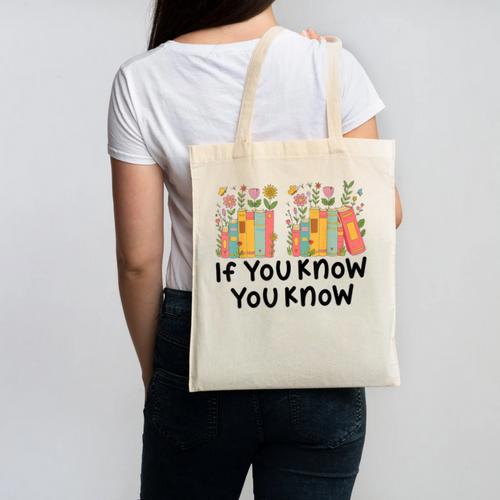 If You Know You Know 6 7 Reading Books Merry Christmas Canvas Tote Bag - Bookorys DE