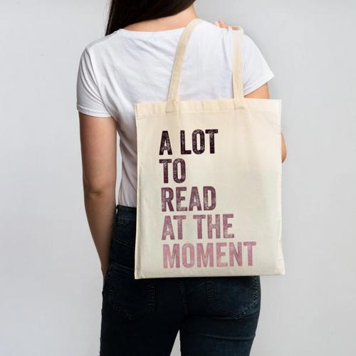 A Lot To Read At The Moment Book Reader Retro Reading Canvas Tote Bag - Bookorys