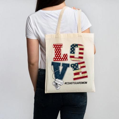 Love Coast Guard Mom Proud Coast Guard Graduation Mom Canvas Tote Bag - Best Gift Smart
