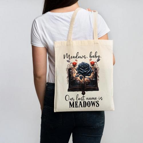 Meadows Baby Our Last Name Is Meadows Dark Romance Smut Book Canvas Tote Bag - Bookorys CA