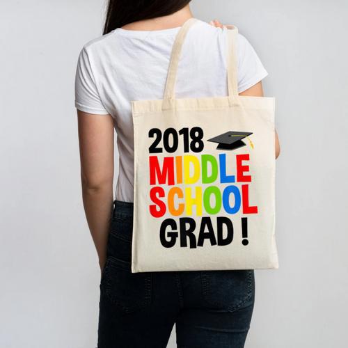 Middle School Graduation Class Of 2018 Shirt Canvas Tote Bag - Best Gift Smart