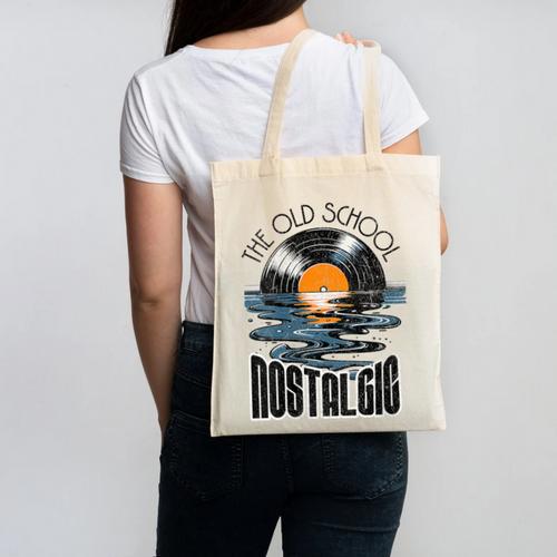 Music Old School Nostalgia Record Canvas Tote Bag - Figerry