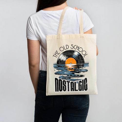 Music Old School Nostalgia Record Canvas Tote Bag - Figerry