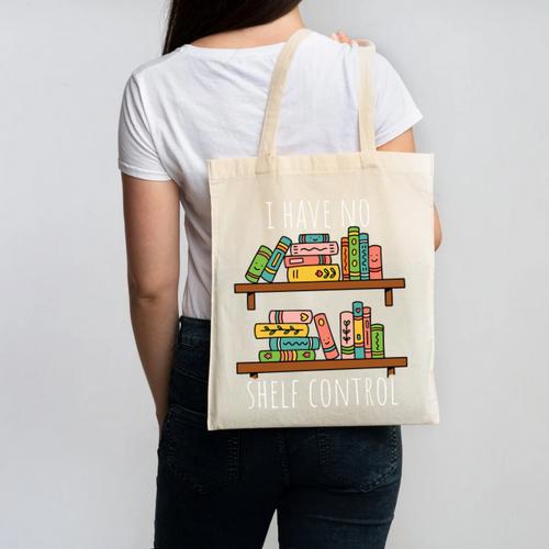 I Have NO Shelf Control Book Lover Canvas Tote Bag - Bookorys AU
