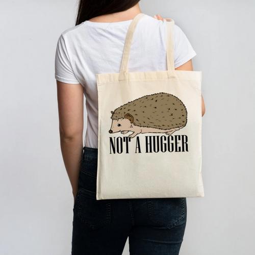 Not A Hugger Hedgehog Introvert Sarcasm Antisocial Canvas Tote Bag - Raresse