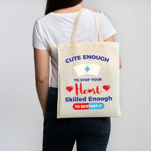 Nurse Tshirt Graduation Nursing School Birthday Canvas Tote Bag - Best Gift Smart