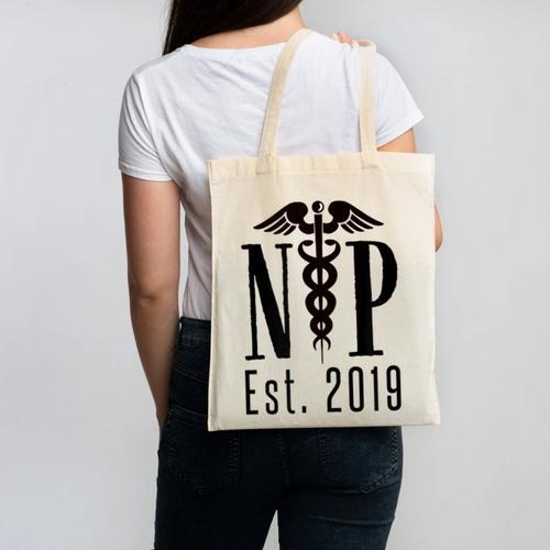 Nurse Practitioner Graduation NP Est 2019 Shirt Canvas Tote Bag - Best Gift Smart