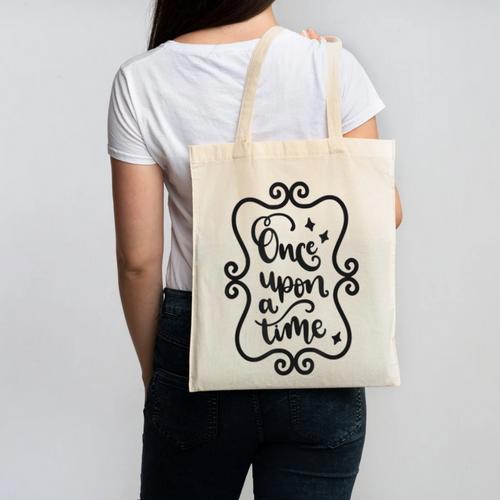 Once Upon A Time Fairytale Book Lover Reading Canvas Tote Bag - Bookorys