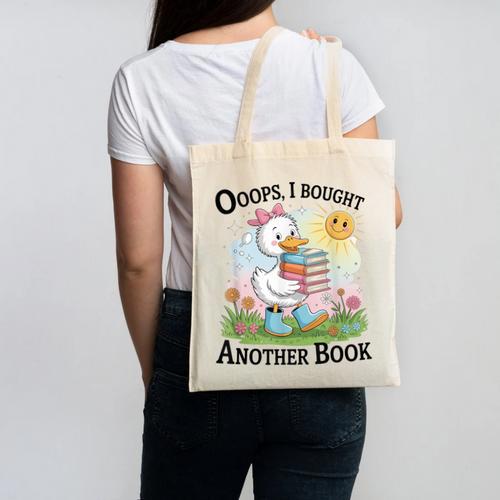 Oops I Bought Another Book Duck Sunshine Canvas Tote Bag - Bookorys
