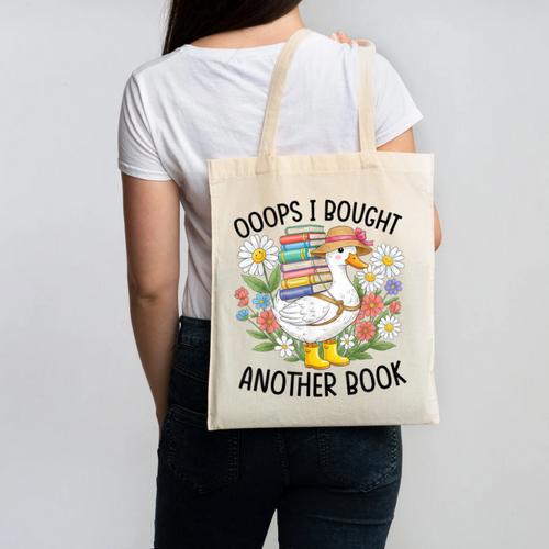 Oops I Bought Another Book Goose Canvas Tote Bag - Bookorys