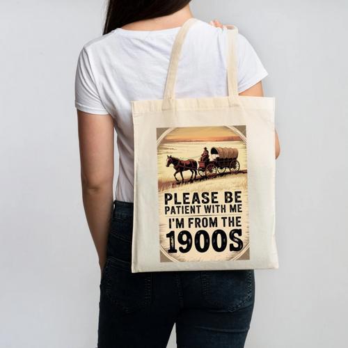Be Patient With Me I'm From The 1900s Birthday Retirement Premium Tri-Blend Canvas Tote Bag - Figerry