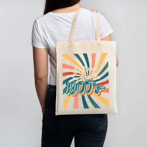 BE PATIENT I'M FROM THE 1900s RETRO SUNSET 90s 80s 70s Canvas Tote Bag - Figerry