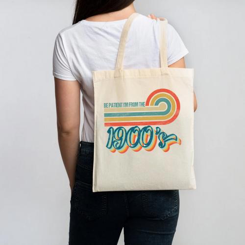 BE PATIENT I'M FROM THE 1900s RETRO SUNSET VINTAGE 90s Canvas Tote Bag - Figerry
