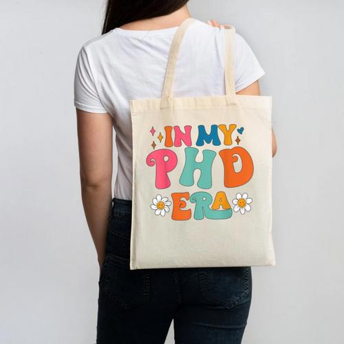 In My Phd Era Groovy Phd Graduation Future Doctor Canvas Tote Bag - Best Gift Smart
