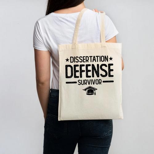 PhD Graduation Dissertation Defense Survivor PhD Canvas Tote Bag - Best Gift Smart