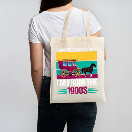 Please Be Patient With Me I'm From The 1900s Cool Dad Premium Canvas Tote Bag - Figerry