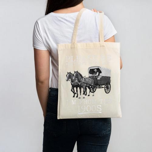 Please Be Patient With Me I'm From The 1900s Humorous Saying Premium Tri-Blend Canvas Tote Bag - Figerry