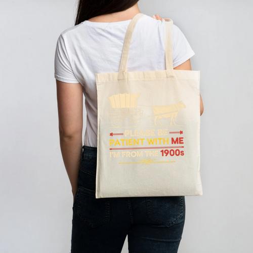 Please Be Patient With Me I'm From The 1900s Old Tee Premium Canvas Tote Bag - Figerry