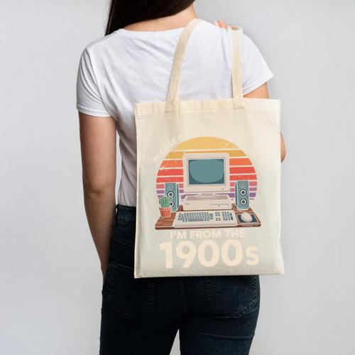 Please Be Patient I'm From The 1900s Retro Computer Geek PC Canvas Tote Bag - Figerry