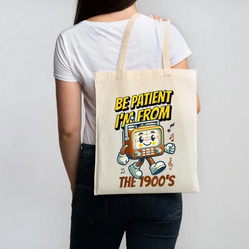 Please Be Patient With Me I'm From The 1900s Vintage Radio Canvas Tote Bag - Figerry
