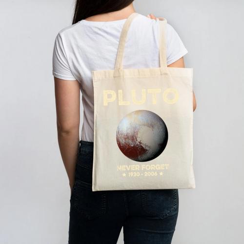 Pluto Never Forget 1930-2006 Planet Space Science Nostalgia Premium Tri-Blend Canvas Tote Bag - Figerry