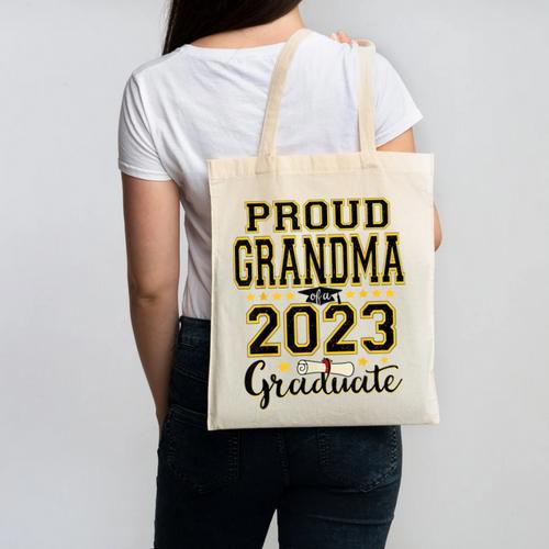 Proud Grandma Of A 2023 Graduate Graduation Canvas Tote Bag - Best Gift Smart