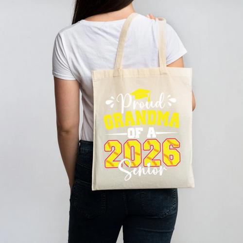 Proud Grandma Of A 2026 Senior Softball Graduation Matching Canvas Tote Bag - Best Gift Smart