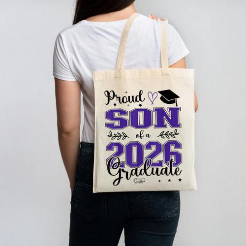 Proud Son Of a Class Of 2026 Graduate For Graduation Canvas Tote Bag - Best Gift Smart