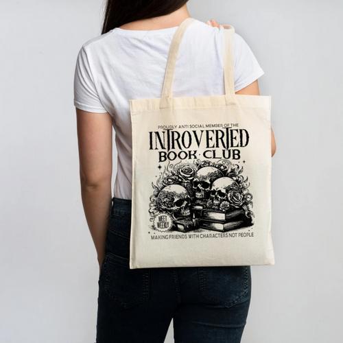 Proudly Anti Social Member Of The Introverted Book Club Canvas Tote Bag - Bookorys CA