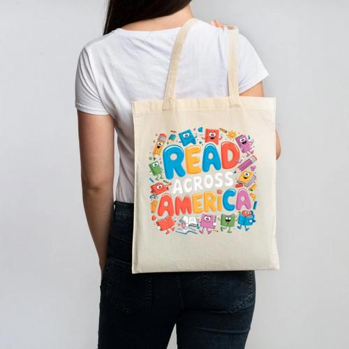 Reads Across Tee America Reading Teacher Books Reader Kids Canvas Tote Bag - Bookorys DE