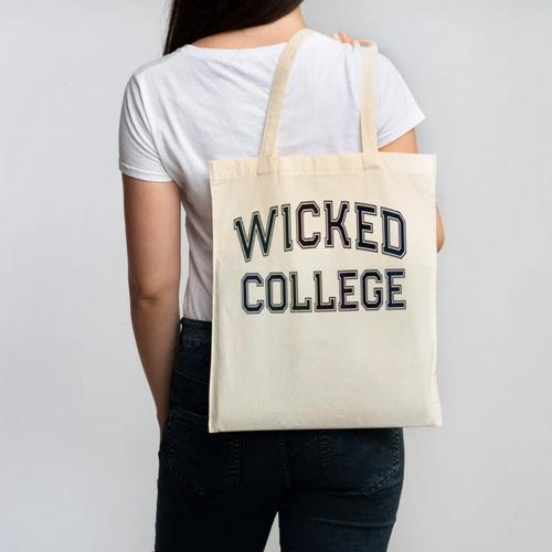 Retro Anti Social WICKED COLLEGE Introvert Stay Away From Me Canvas Tote Bag - Raresse