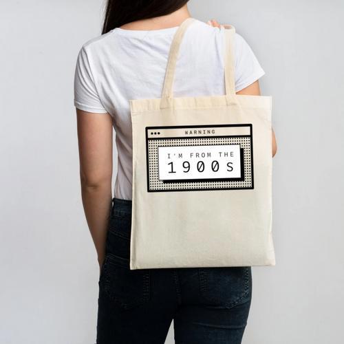 Retro Computer Screen I'm From The 1900s Birthday Canvas Tote Bag - Figerry