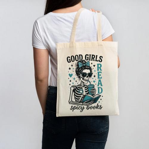 Romance Reader Good Girls Read Spicy Books Halloween Costume Canvas Tote Bag - Bookorys AU