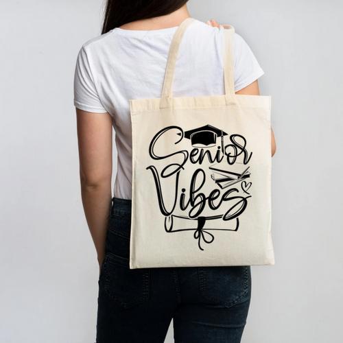 That Says Senior Vibes Graduation Diploma School Spirit Canvas Tote Bag - Best Gift Smart