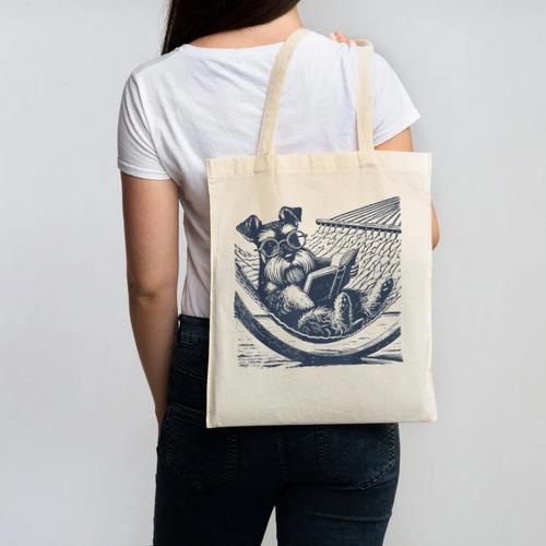 Schnauzer Hammock Reading Book Schnauzer Glasses Canvas Tote Bag - Bookorys