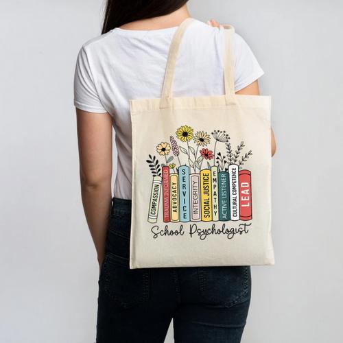 School Psychologist Book Psychology Teacher Appreciation Canvas Tote Bag - Bookorys DE