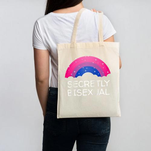 Secretly Bisexual Bi Introvert Bi Pride Antisocial LGBTQ Raglan Baseball Tee Canvas Tote Bag - Raresse