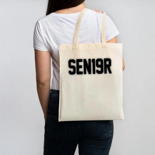 SEN19R Senior 2019 High School Graduation Party T-Shirt Canvas Tote Bag - Best Gift Smart